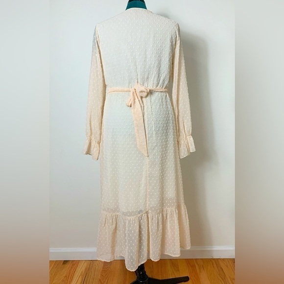 Women’s Long Sleeve Blush Pink Dress, Size Medium, A-line Baptism Easter - Picture 4 of 5